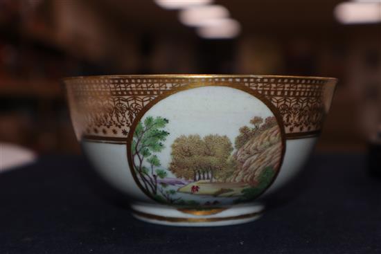 An 18th century Chinese tea bowl and saucer, Empire decoration